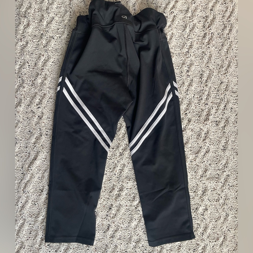 GAP Black Leggings with White Stripes